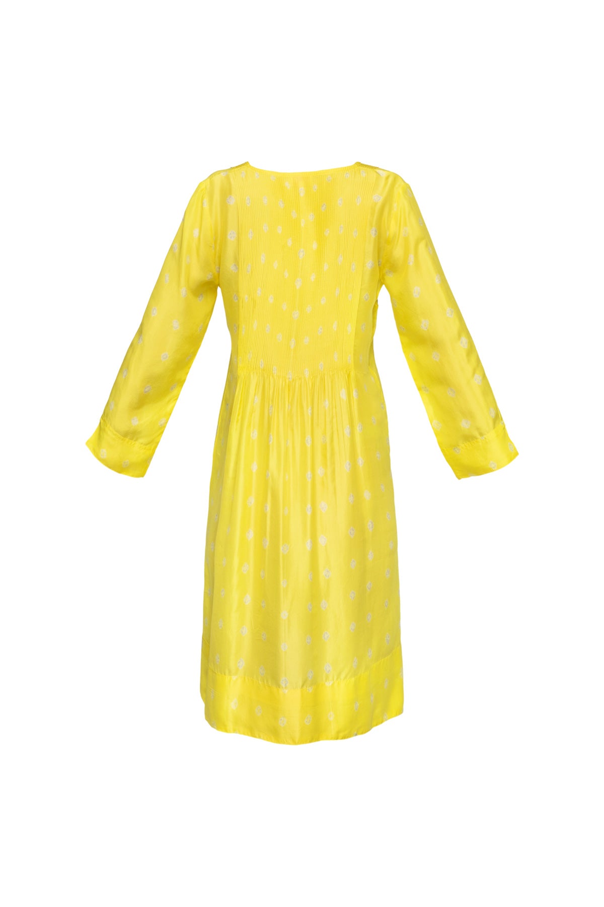 Heidi Silk Short Dress - Lemon