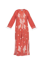 Load image into Gallery viewer, Berber Cotton Dress - Mandarin Stripes