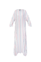 Load image into Gallery viewer, Lita Cotton Striped Kaftan Multi - Pink, Blue &amp; Red