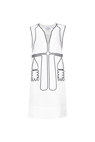 Segouna Embroidered Mini Kaftan - White