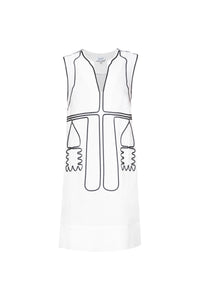 Segouna Embroidered Mini Kaftan - White