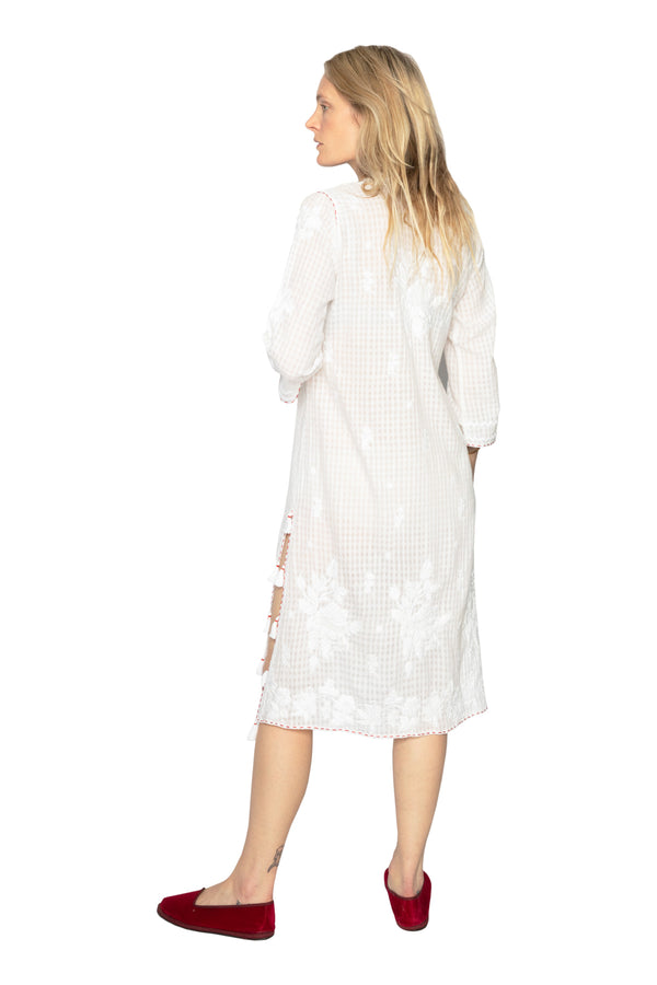 Nayarra Doria Cotton Dress - Coconut White
