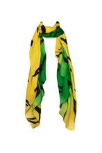 Load image into Gallery viewer, Tiger Hand-painted Ombres Shawl - Yellow and Green