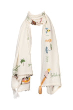 Load image into Gallery viewer, Tropical Holiday Shawl - Off White