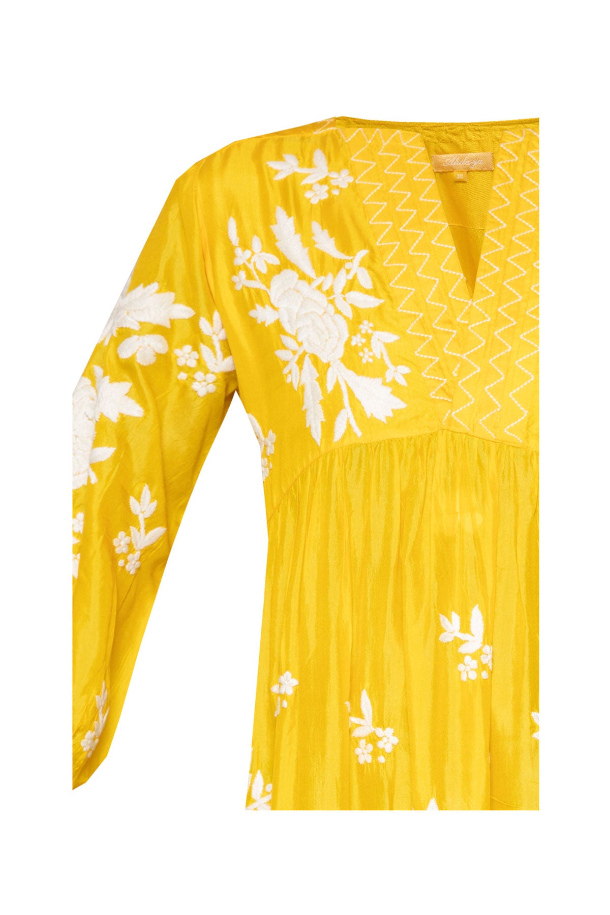 Palm Beach Silk Maxi Dress - Yellow