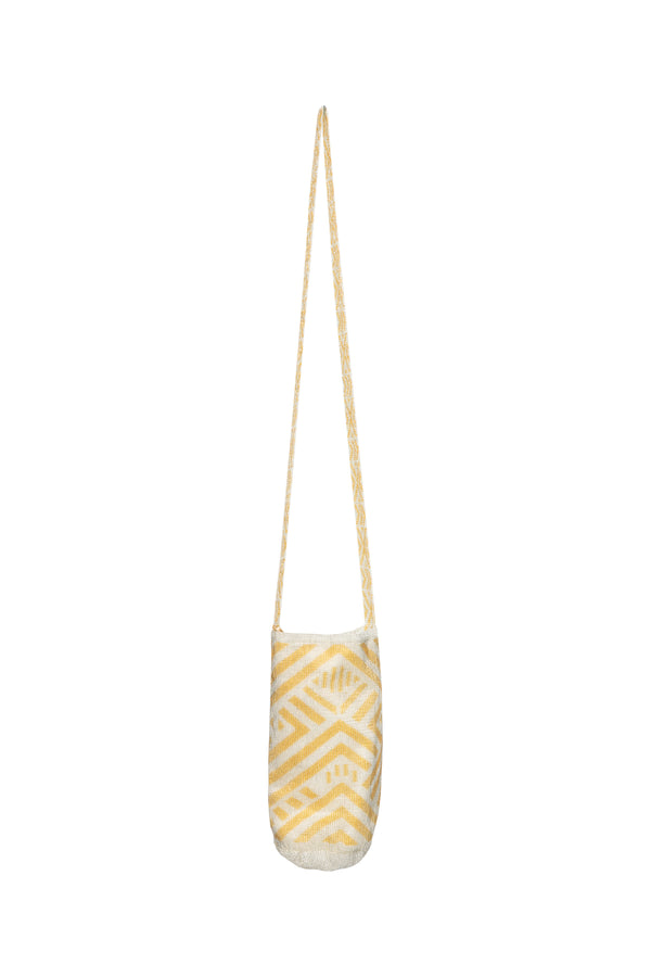 Beaded Bag - Gold & Silver Geometric