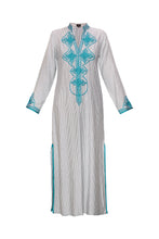 Load image into Gallery viewer, Striped Cotton Kaftan - Teal