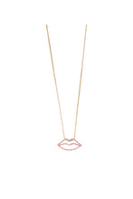 Load image into Gallery viewer, Gold &amp; Ruby Lips Necklace