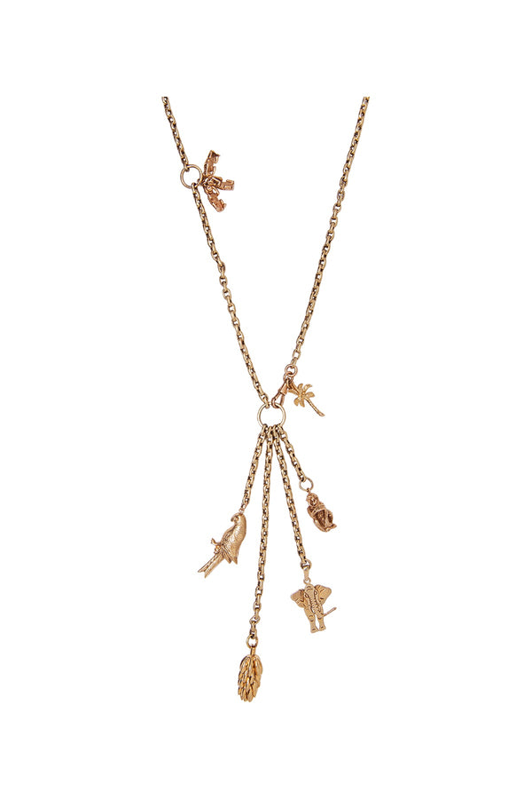 Gold Jungle Charm Necklace