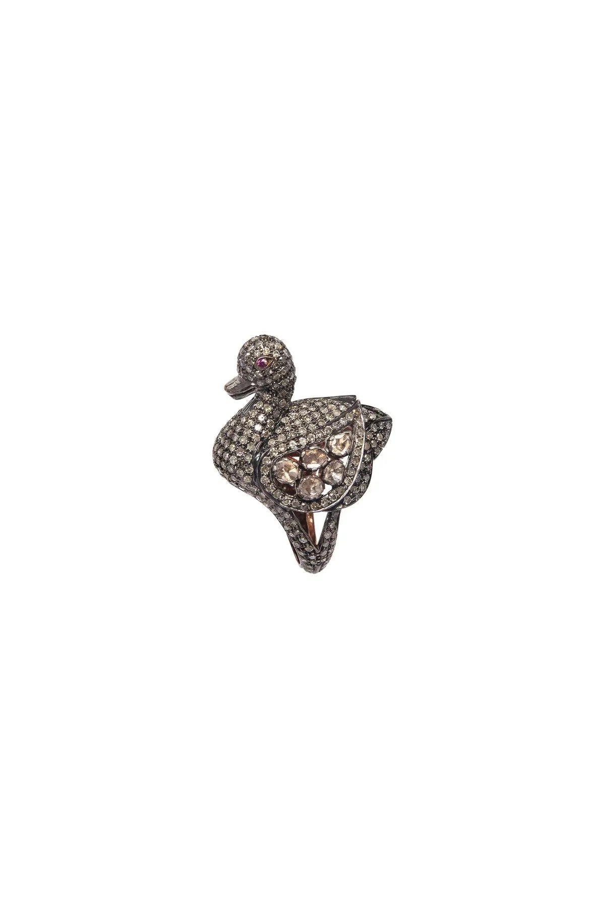 Diamond & Ruby Duck Ring The Gem Palace