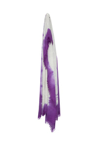 Dip Dye Cashmere Shawl  - Light Grey & Crown Jewel Purple