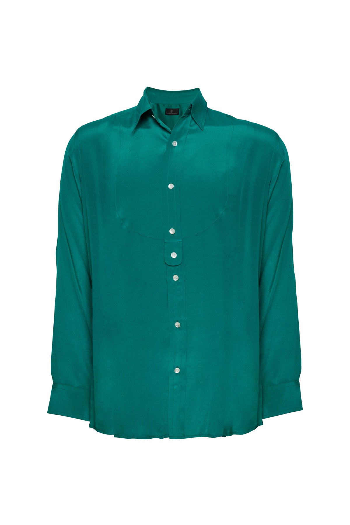 Men's Silk Cowboy Shirt - Dark Green