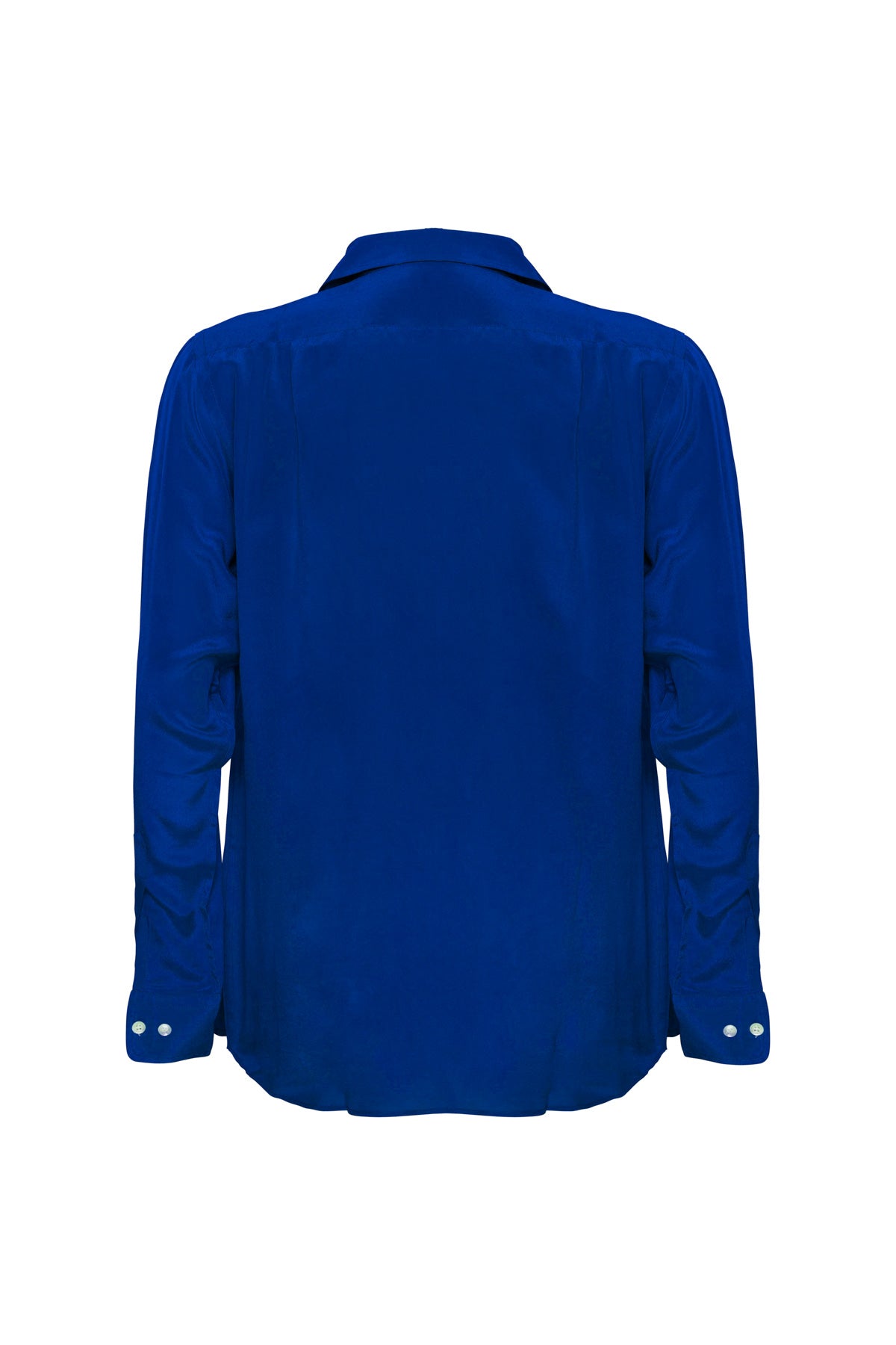 Men's Silk Cowboy Shirt - Bright Blue