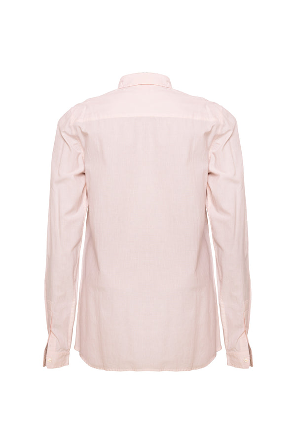 Men's Cotton Embroidered Shirt - Pale Pink