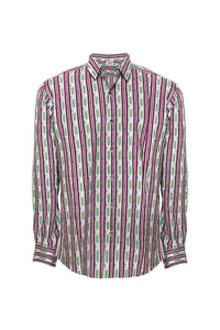 Ikat Print Men's Shirt - Sage Green