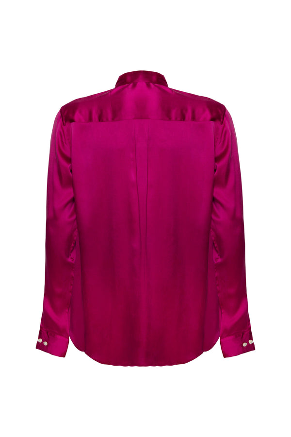 Men's Silk Shirt - Cardinal Pink