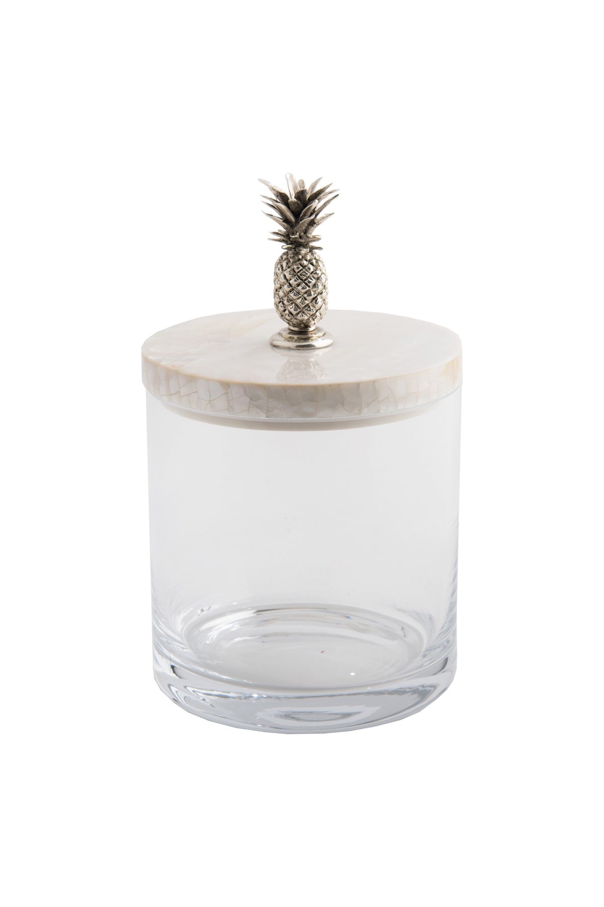 Glass Jar With Silver Plated Pineapple