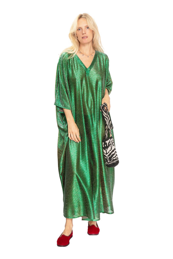 Mantour Metallic Kaftan - Emerald