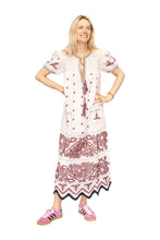 Load image into Gallery viewer, Rushka Embroidered Dress - Pale Pink &amp; Burgundy