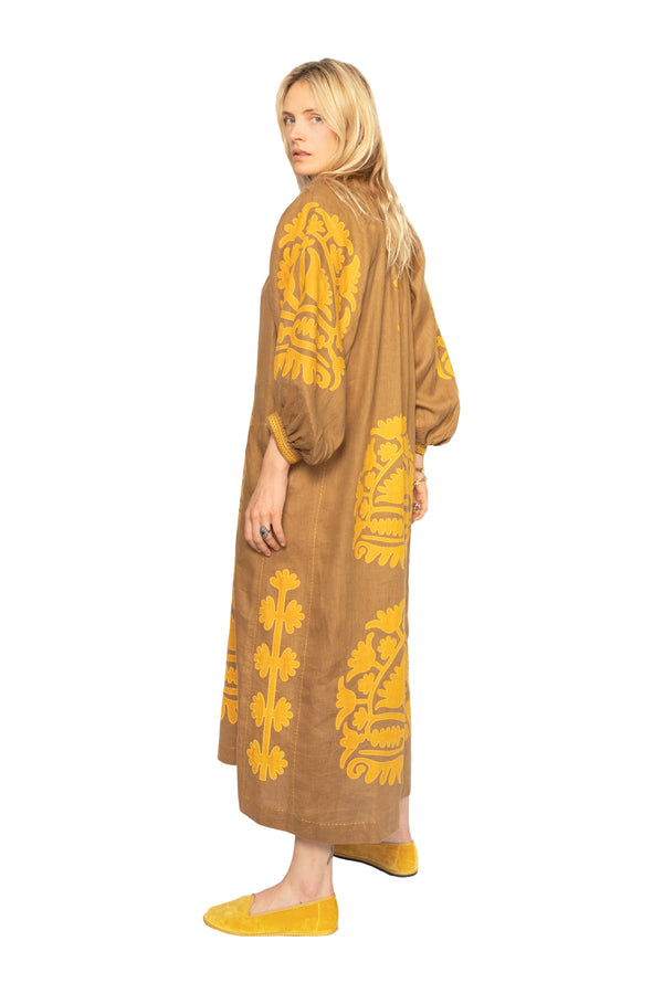 Shalimar Dress - Khaki & Mango
