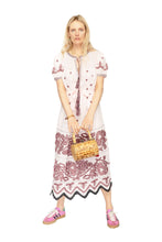 Load image into Gallery viewer, Rushka Embroidered Dress - Pale Pink &amp; Burgundy