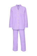 Load image into Gallery viewer, Men&#39;s Cotton Pyjamas - Purple &amp; White Piping