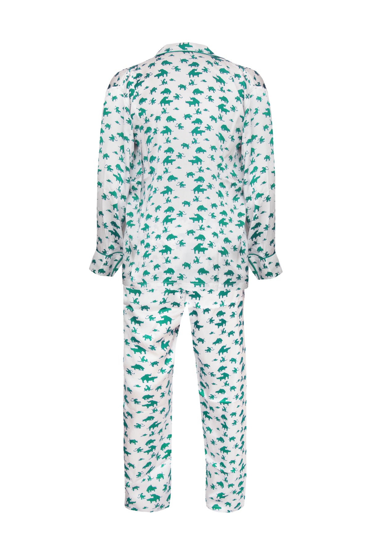 Naughty Print Silk Pyjamas - Green