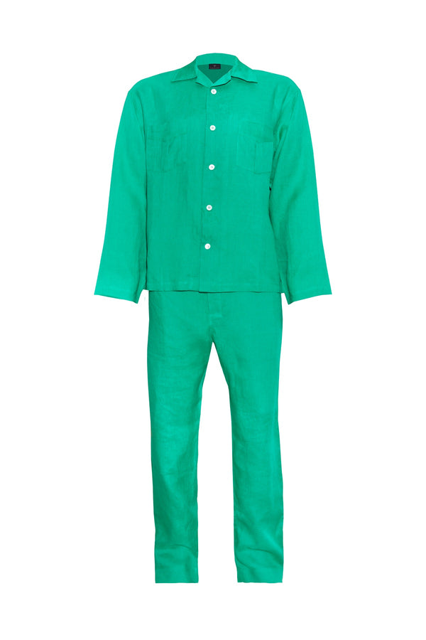 Men's Linen Pyjamas - Green