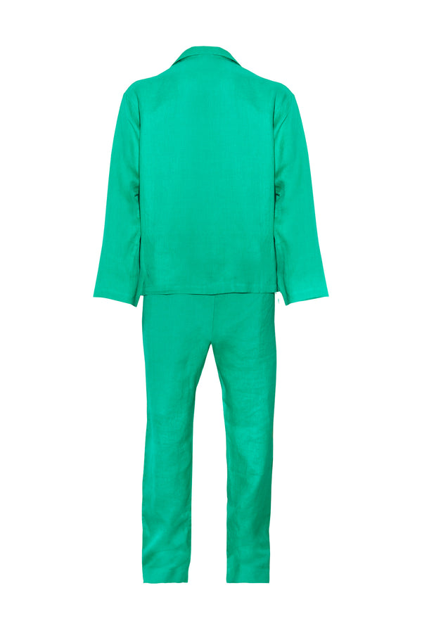 Men's Linen Pyjamas - Green