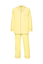 Load image into Gallery viewer, Men&#39;s Cotton Pyjamas - Yellow &amp; Pink Piping
