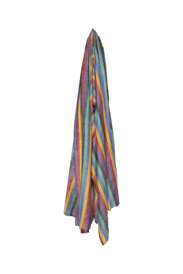 Multi Stripe Pashmina Shawl - Rainbow