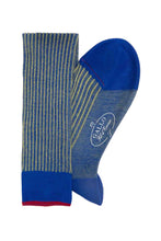 Load image into Gallery viewer, Italian Ribbed Socks - Royal Blue &amp; Yellow