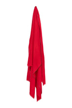 Load image into Gallery viewer, Classic Embroidered Edge Cashmere Shawl - Red &amp; Black