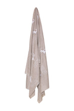 Load image into Gallery viewer, Lion Embroidered Pashmina Shawl - Taupe