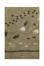 Load image into Gallery viewer, Footprints Embroidered Pashmina Shawl - Green