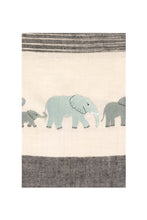 Load image into Gallery viewer, Elephant Embroidered Pashmina - Grey, White &amp; Blue