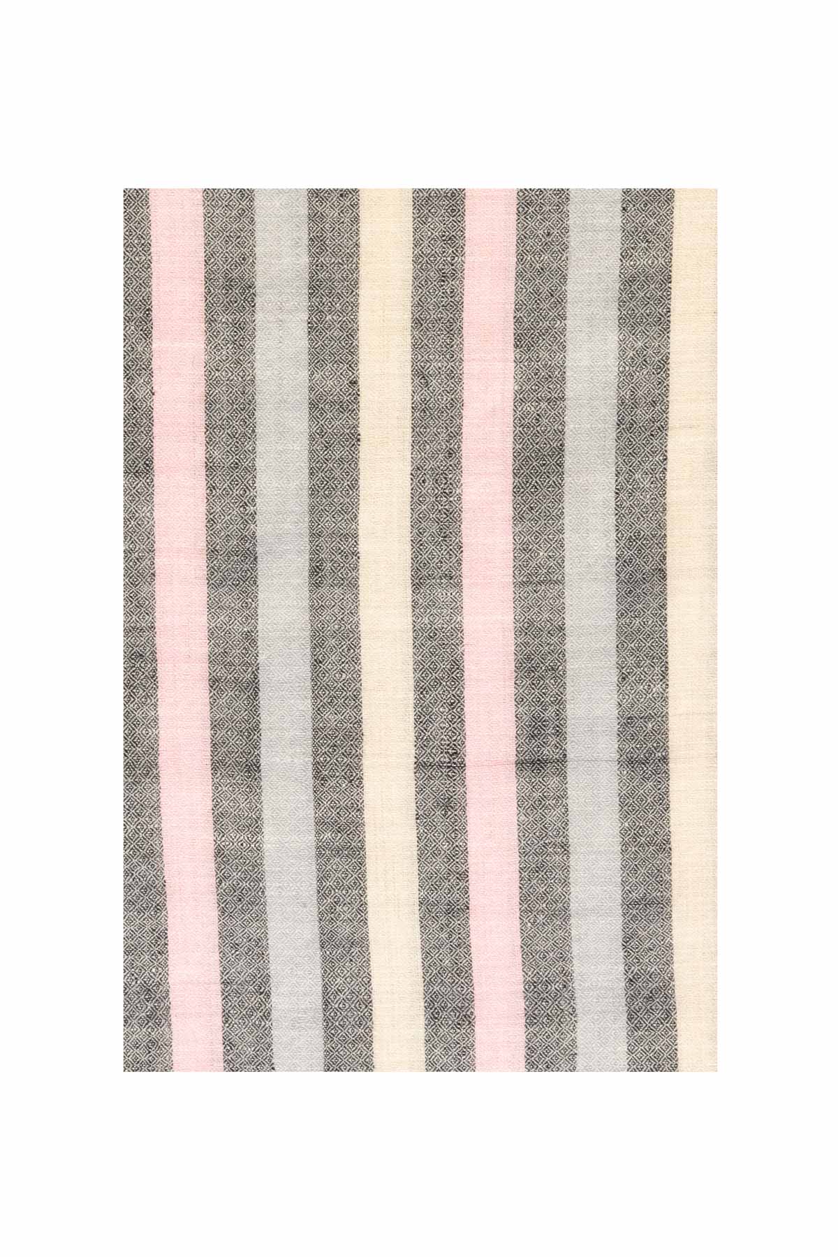 Multi stripe Pashmina Shawl- Pink, Black & Grey
