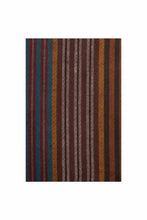 Load image into Gallery viewer, Multi Stripe Pashmina Shawl - Thin Brown, Orange &amp; Blue