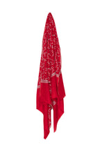 Load image into Gallery viewer, Full Floral Embroidered Pashmina Shawl - Red &amp; Grey