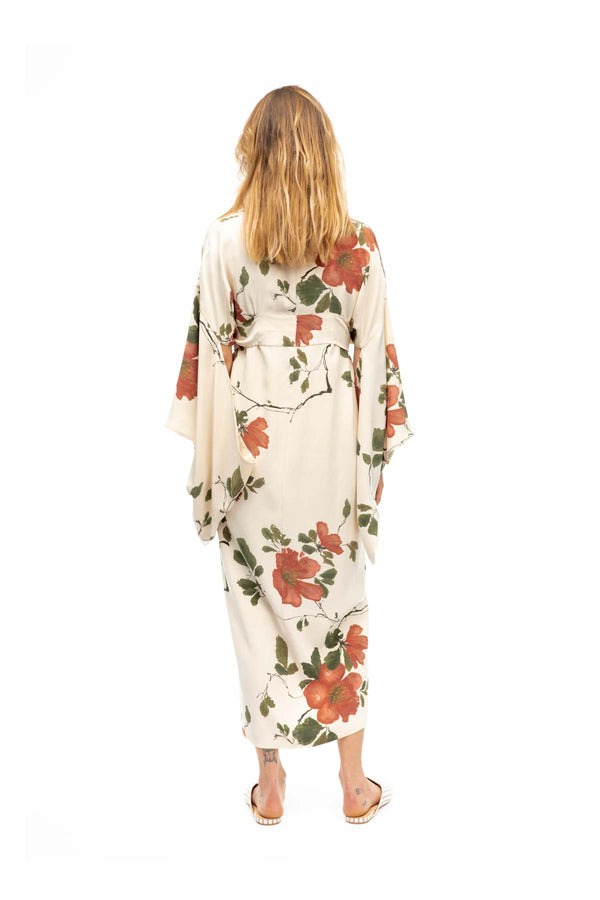 Floral Silk Kimono & Slip