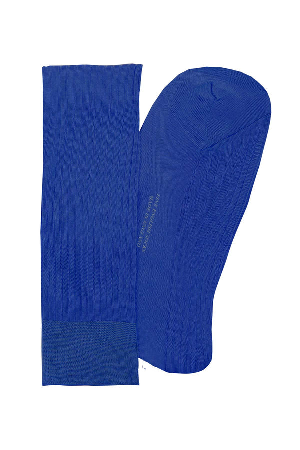 Long Men's Cotton Socks - Ultramarine Blue
