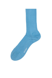 Long Men's Cotton Socks - Sea Blue