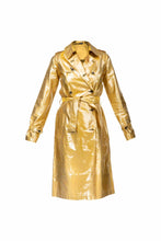 Load image into Gallery viewer, Metallic Silk Trench - Yellow Gold