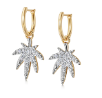 Magic Leaf Diamond Hoop Earrings