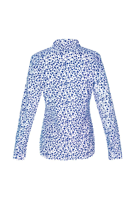 Women's Cotton Shirt - Blue Hearts