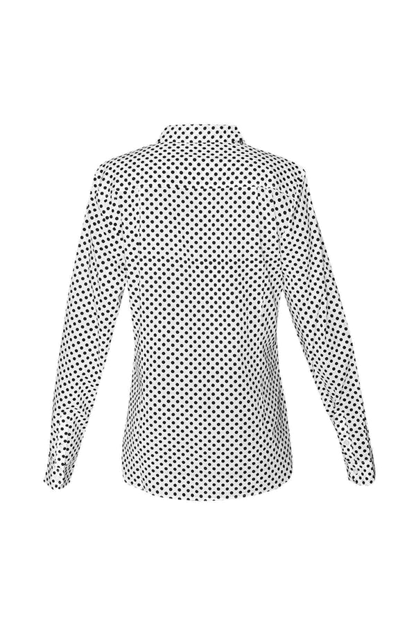 Women's Cotton Shirt - Black Polka Dot