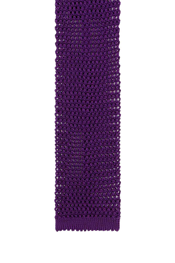 Italian Knitted Tie - Purple