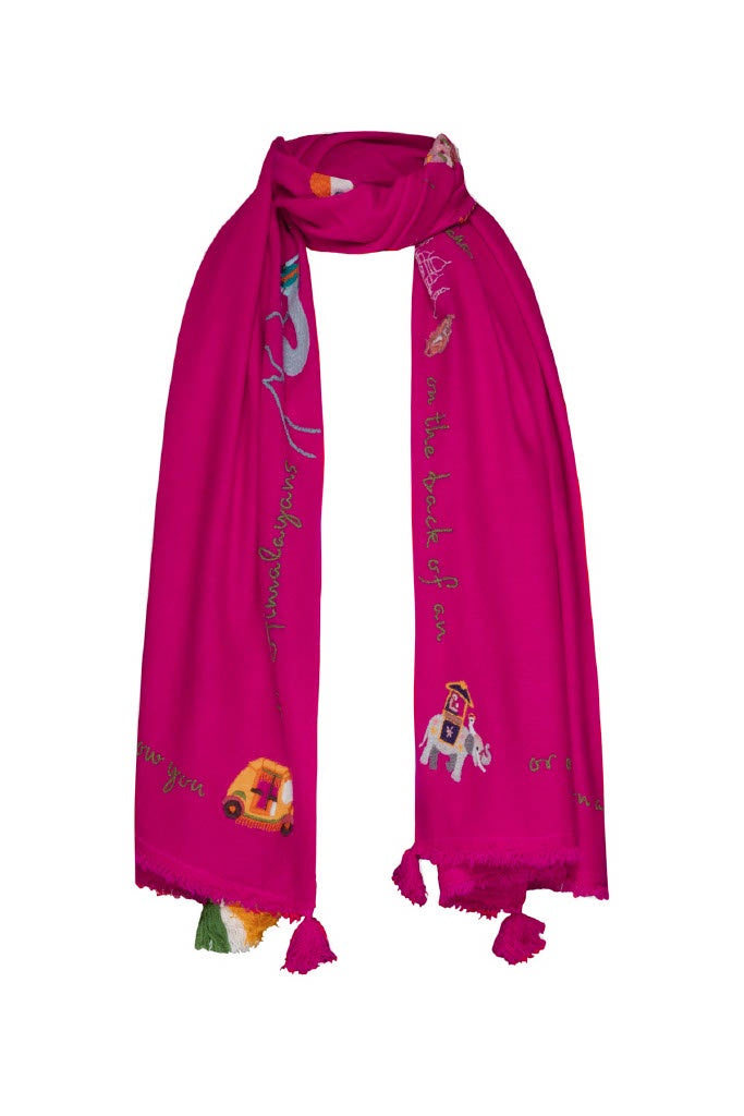 Indian Holiday Shawl - Magenta
