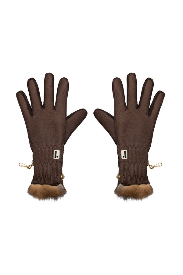 Men's Peccary Ski Gloves - Brown