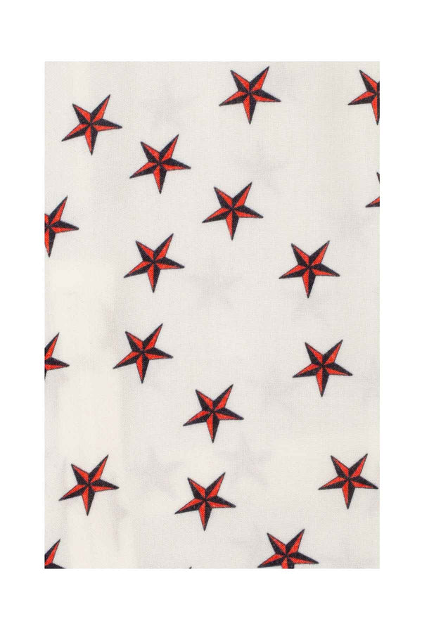 Off Shoulder Ruffle Dress - White Star